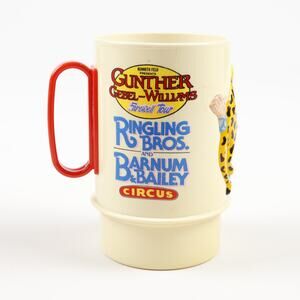 Vtg 1989 Ringling Barnum Circus Gunther Gebel Williams Farewell Tour Plastic Mug